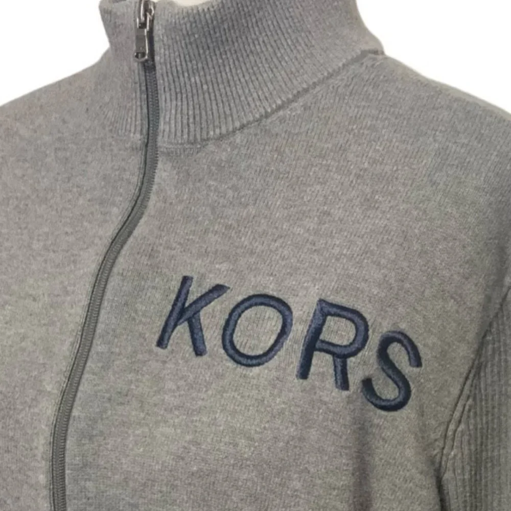 MICHAEL KORS Men's Full Zip Size XL Gray Dress Sweater - Picture 2 of 9